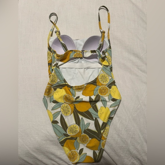 NWT Andrea Iyamah Sari One Piece Bathing Suit Lemon Print Swimsuit Size XS - Picture 6 of 9
